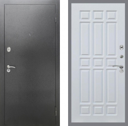 Входная дверь REX 2А Серебро Антик FL-33 Белый ясень