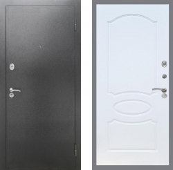 Входная дверь REX 2А Серебро Антик FL-128 Белый ясень