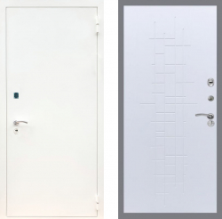 Входная дверь REX 1А Белая шагрень FL-289 Белый ясень