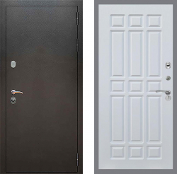 Входная дверь REX 5 Серебро Антик FL-33 Белый ясень