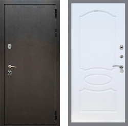Входная дверь REX 5 Серебро Антик FL-128 Белый ясень