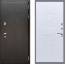 Входная дверь REX 5 Серебро Антик FL-289 Белый ясень