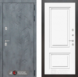 Входная дверь Лабиринт Бетон 26 Белый (RAL-9003)
