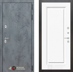 Входная дверь Лабиринт Бетон 27 Белый (RAL-9003)