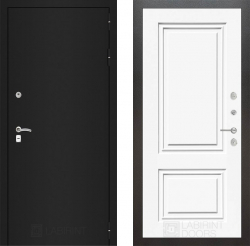 Входная дверь Лабиринт Classic шагрень черная 26 Белый (RAL-9003)