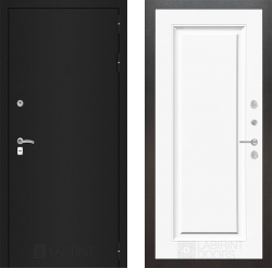 Входная дверь Лабиринт Classic шагрень черная 27 Белый (RAL-9003)
