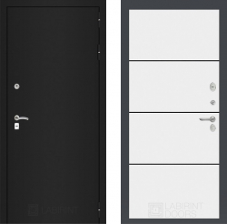 Входная дверь Лабиринт Classic шагрень черная 25 Белый софт