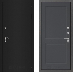 Входная дверь Лабиринт Classic шагрень черная 11 Графит софт