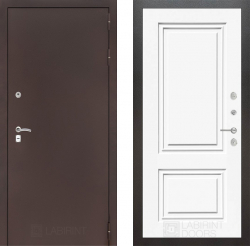 Входная дверь Лабиринт Classic антик медь 26 Белый (RAL-9003)