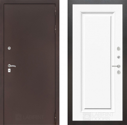 Входная дверь Лабиринт Classic антик медь 27 Белый (RAL-9003)