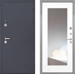 Входная дверь Интекрон Колизей ФЛЗ-120-М Зеркало Белый матовый