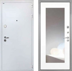 Входная дверь Интекрон Колизей White ФЛЗ-120-М Зеркало Белый матовый
