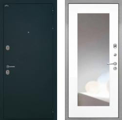 Входная дверь Интекрон Греция ФЛЗ-120-М Зеркало Белый матовый
