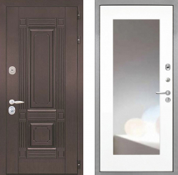 Входная дверь Интекрон Италия ФЛЗ-120-М Зеркало Белый матовый