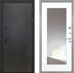 Входная дверь Интекрон Профит Black ФЛ-295 ФЛЗ-120-М Зеркало Белый матовый